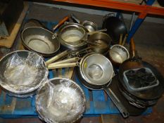 *Quantity of Assorted Frying Pans, Boiling Pans, Colanders etc