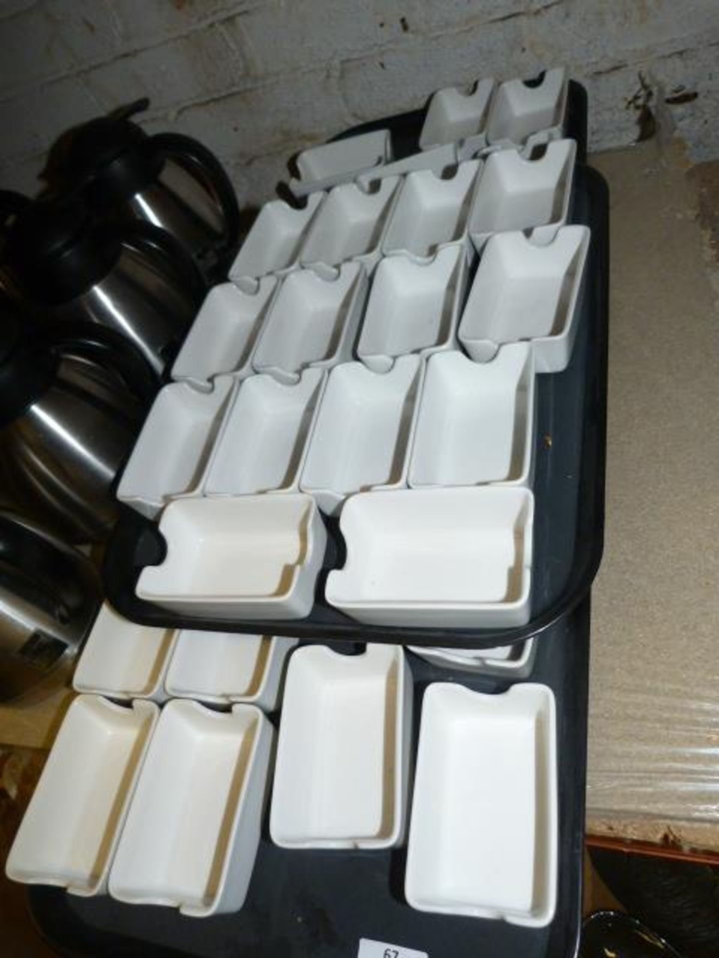 *Three Black Plastic Sachet Holding Trays