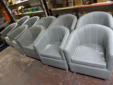 *10 Blue Tub Chairs A/F