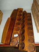 *2 Wood Platters & 3 Glass Stands