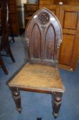 Victorian Gothic Carved Oak Chair