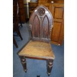 Victorian Gothic Carved Oak Chair