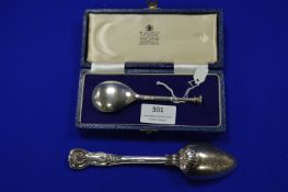 Garrads Hallmarked Sterling Silver Christening Spoons in Original Case