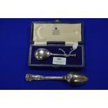 Garrads Hallmarked Sterling Silver Christening Spoons in Original Case