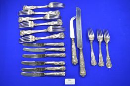 Hallmarked Sterling Silver Handled Kings Pattern Cutlery 17 Pieces