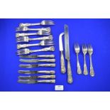 Hallmarked Sterling Silver Handled Kings Pattern Cutlery 17 Pieces