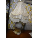 Retro 1970's Studio Pottery Table Lamp Base with Shade