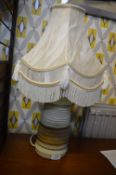 Retro 1970's Studio Pottery Table Lamp Base with Shade