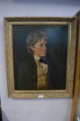 Gilt Framed Oil on Board Portrait of a Young Lad by Local Artist G.K. Beaulah 1969