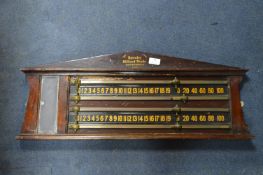 Billiard Scoreboard by Burnley Billiard Works Rosegrove