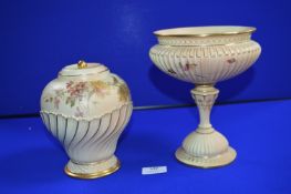 Royal Worcester Lidded Vase and Dish