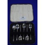 Set of Six Hallmarked Sterling Silver Teaspoons