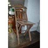 Carved Beech Folding Chair
