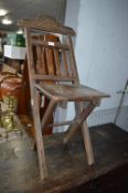 Carved Beech Folding Chair