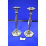 Pair of Hallmarked Silver Candlesticks Presented in Grimsby 1934 (AF)