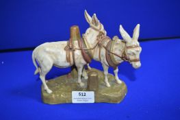 Royal Dux Figure of Two Donkeys