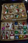 Three Boxes of Vintage Glass Christmas Baubles