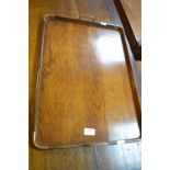Edwardian Oak Veneered Tray with Copper Corners and Handles