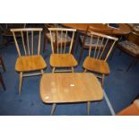 Three Ercol Chairs and a Coffee Table