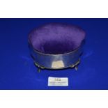 Hallmarked Sterling Silver Jewellery Box with Purple Velvet Pin Cushion Top