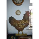 Hand Painted Metal Chicken Advertising Farm for Hamilton Poultry Farm 3ft tall