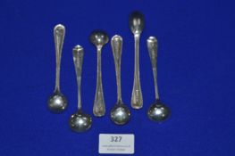 Six Hallmarked Sterling Silver Gilt Lined Spoons