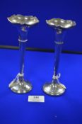 Pair of Hallmarked Silver Specimen Vases - Birmingham 1923