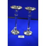 Pair of Hallmarked Silver Specimen Vases - Birmingham 1923