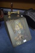 Victorian Painted Brass Purdonium Coal Box with Floral Design