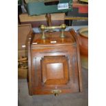 Victorian Purdonium Oak & Brass Coal Box and Contents