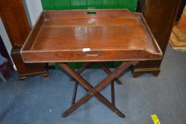 Edwardian Mahogany Butlers Tray on Stand