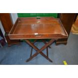 Edwardian Mahogany Butlers Tray on Stand