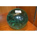 Large Globe Shaped Green Glass Dump