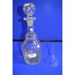 Cut Glass Decanter and Funnel