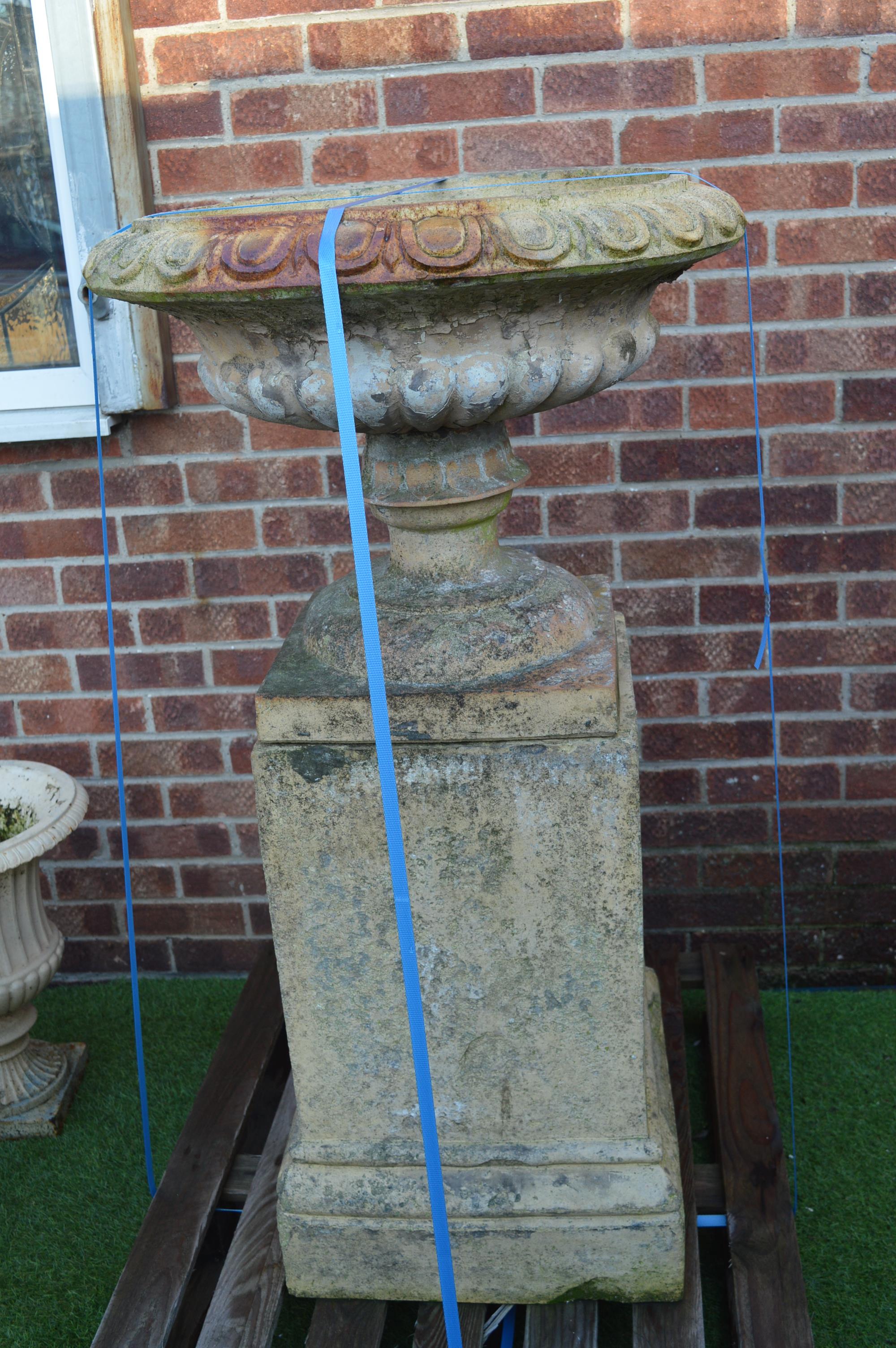 Stoneware garden Planter on Plinth 115cm tall - Image 2 of 3