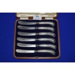 Cased Set of Six Hallmarked Silver Butter Knives