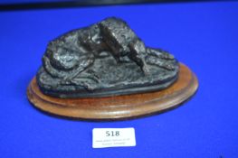 Reproduction Bronze Figure of a Lurcher after M. Deva