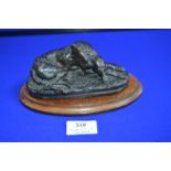 Reproduction Bronze Figure of a Lurcher after M. Deva