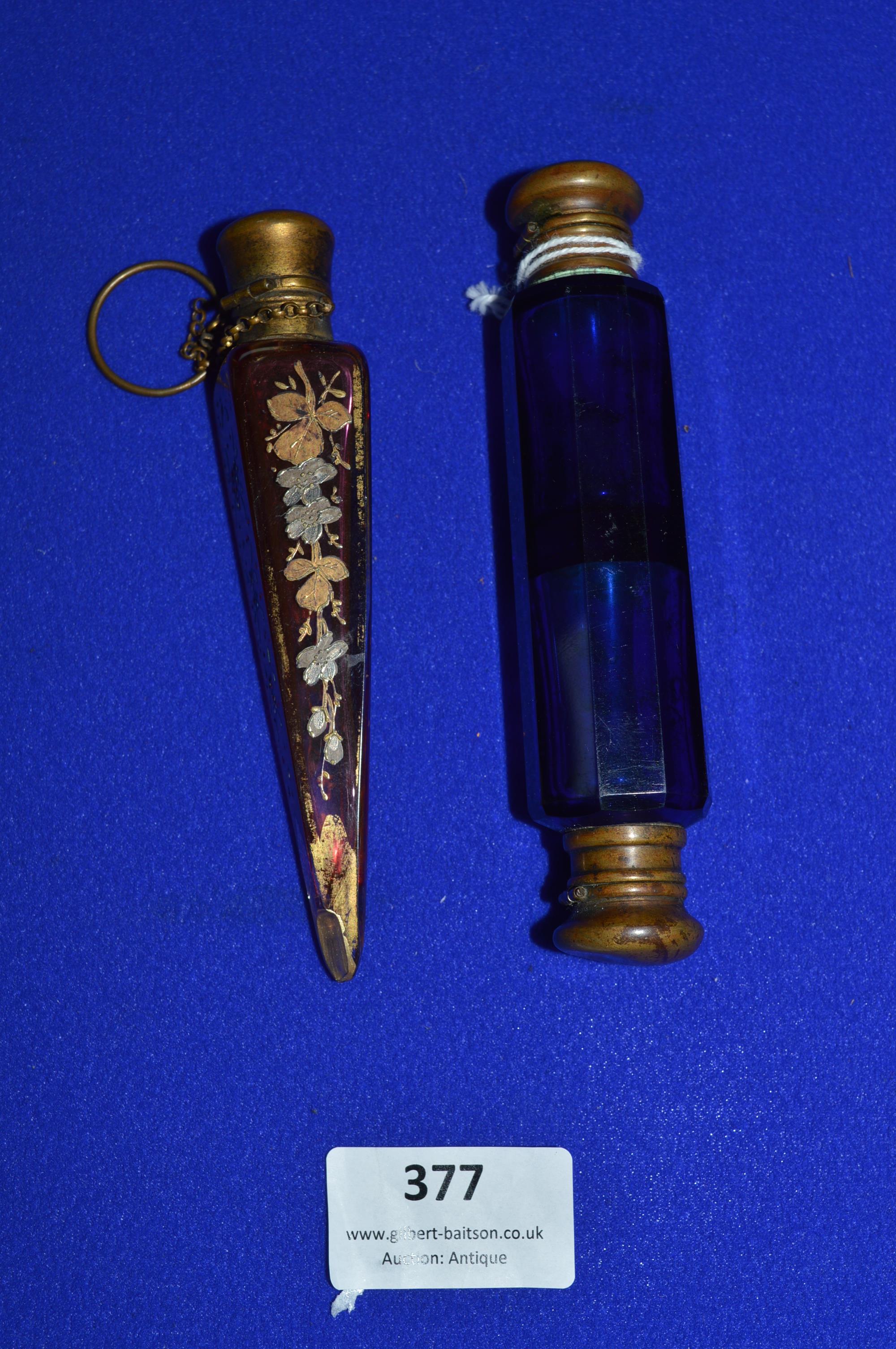 Two Victorian Glass Scent Bottles