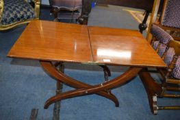 Edwardian Mahogany Folding Coaching Table on X Frame circa 1900