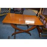 Edwardian Mahogany Folding Coaching Table on X Frame circa 1900