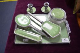 1930's Green Dressing Table Set