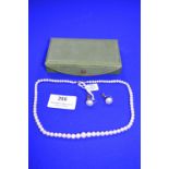 Peral Necklace and Earrings Set with 9ct Golf Mounts