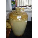 Salt Glazed 2 Gallon Beer Flagon - H. Masterman of Thirsk