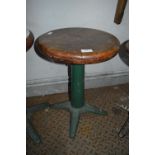 Singer Adjustable Sewing Stool with Painted Wooden Seat on Cast Iron Base