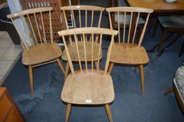 Four Ercol Dining Chairs (Well Used Condition)