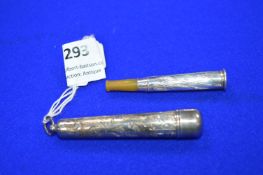 Birmingham Hallmarked Sterling Silver Cigarette Holder and Case