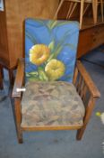 Small Arts & Crafts Reclining Oak Chair