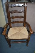 Child's Reed Seat Leather Back Chair