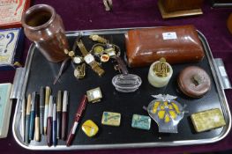 Collectible Items Including Fountain Pens, Lighters, Needle Tins, etc.